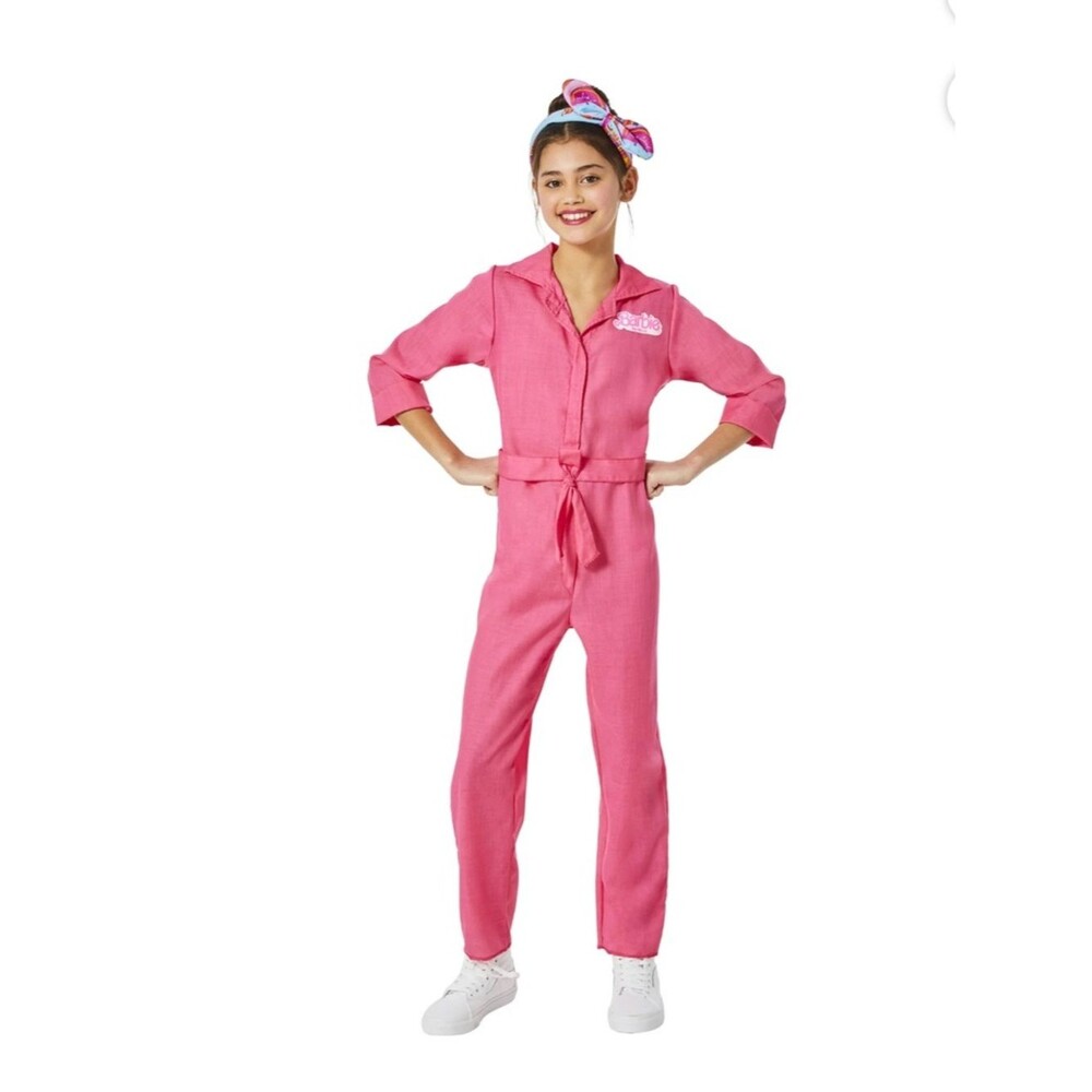 NWT Barbie The Movie Pink Power Jumpsuit Halloween Costume Girl’s SZ XL (14/16),